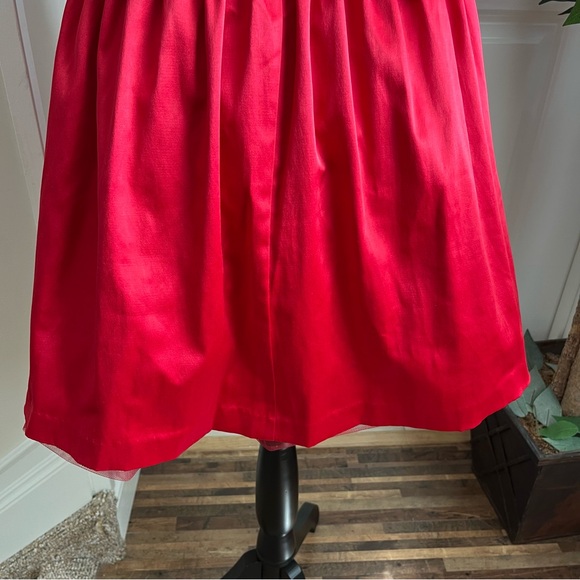 Forever 21 Bow Back Sleeveless Tulle Lined Satin Dress Red Sz M - Picture 14 of 16